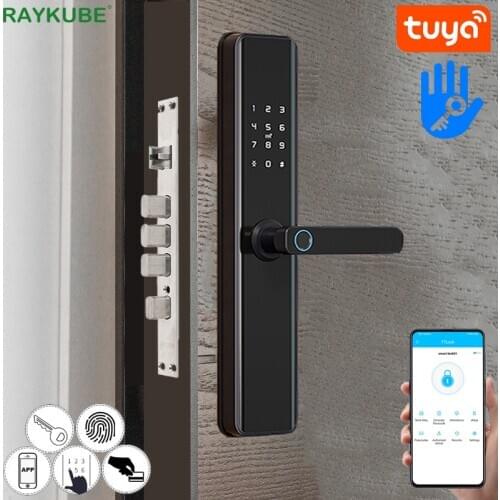 RAYKUBE Fingerprint Lock Security Intelligent Smart Lock With WiFi APP Password Unlock DoorLock Electronic Fingerprint Lock