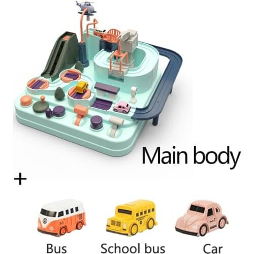 Education Rail car Toy Eco-friendly Baby Adventure Toy Track Car Table Games Boy and Girl Puzzle Toys