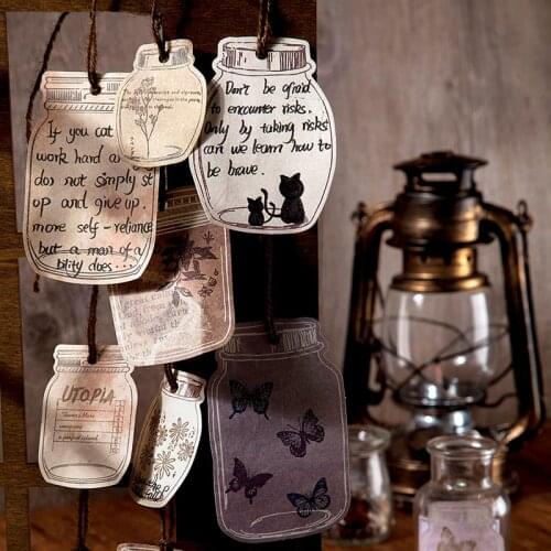 Retro Glass bottle Writable Material Paper Junk Journal Planner Craft Paper Scrapbooking Vintage Decorative DIY Craft Paper