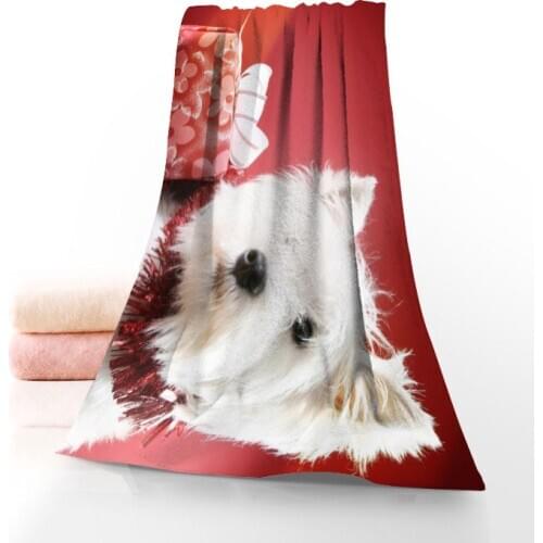 Dog Christmas Towels Microfiber Bath Towels Travel,Beach,Face Towel Custom Creative Towel Size 35X75cm And 70X140cm