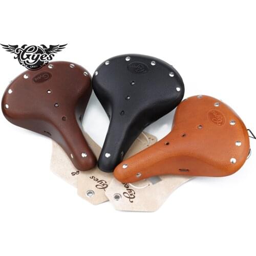 Gyes Saddle GENUINE COW LEATHER SALDDLE Bike Seat Cushion GS-08 Classic leather saddle