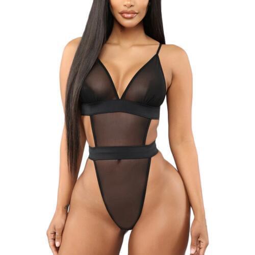Sexy Porno Lingerie Women Erotic Lace Babydoll Lenceria Mujer Sexy Mesh Underwear Transparent Backless Sleepwear Teddy Costumes