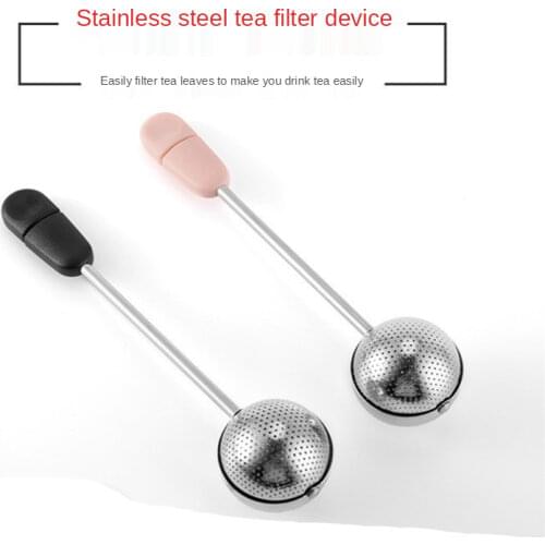 Stainless Steel Tea Infuser Ball Portable Fine Mesh Tea Filter 14cm Handle 360 Degree Rotation Tea Tool
