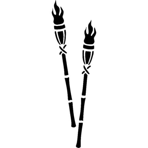 16.6cm*5cm Tiki Torches Fashion Car Accessories Decor Stickers Decals