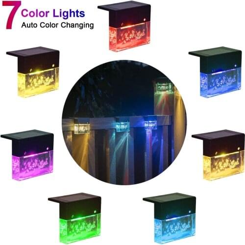 Led Solar Light Deck Fence Solar 2Leds Lights Outdoor Waterproof Garden Lights Street Ladder Landscape Stair Step RGB+WW Lamps