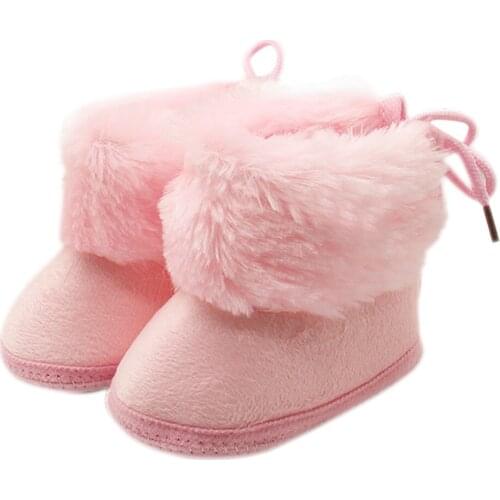 Warm Newborn Toddler Boots First Walkers Newborn Baby Soild Wool Boot Soft Sole Snow Prewalker Warm Shoes Snow Booties for 0-18M