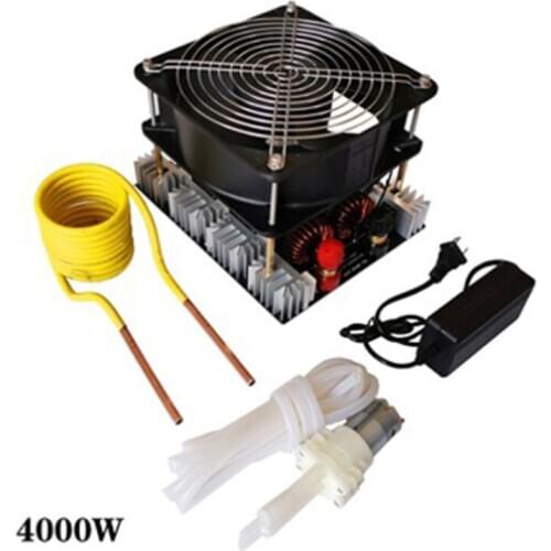 4KW/4000W ZVS High frequency Induction Heater Heating PCB Board Heating Machine Melted Metal + Coil + Pump