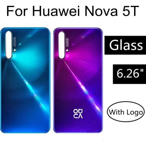 6.26" Back Glass Panel For Huawei Nova 5T Battery Cover Rear Housing Door Case For Huawei Nova 5T Back Battery Cover
