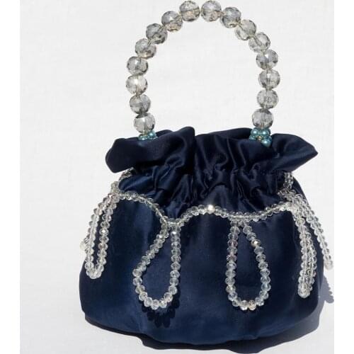 Women Satin Pearl Tote Bucket Bag High Quality Womens Designer Handbag High Capacity Elegant Female Shoulder Messenger Bag