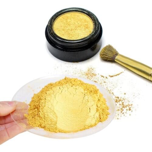 Gold Pigment Pearl Powder Natural Mineral Mica Powder DIY Dye Colorant for Eye Shadow Car Crafts 100g Acrylic Gold Pigment