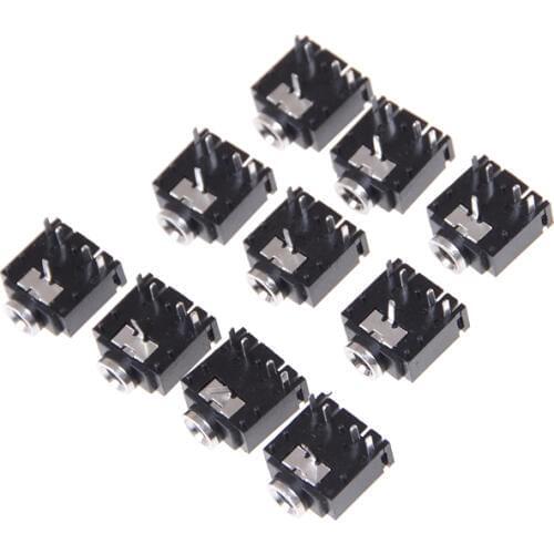 10 Pcs 5 Pin 3.5mm Female Audio Stereo Jack Socket PJ-307 PJ307 3F07 Audio Socket