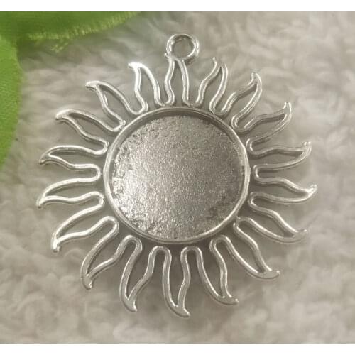 Free Ship 40 pcs Antique Silver sun frame charms pendant 46x42mm #4963