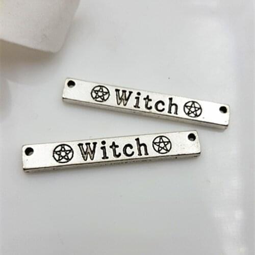 Free Ship 70 pcs Antique silver Witch connectors 40x6mm