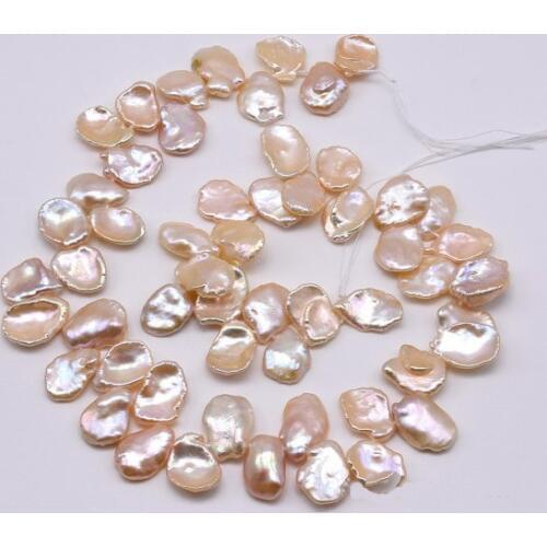 10-13mm Natural Pink Color Freshwater Loose Pearl Beads,Top Drilled Keishi Petal Pearls,One Full Strand,15inches