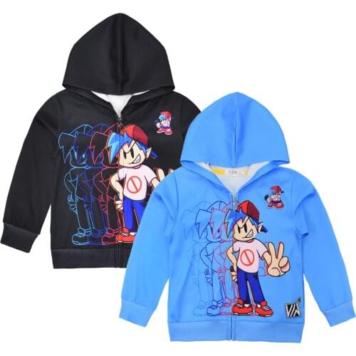 Kids Clothes Boys Friday Night Funkin Hoodies Autumn Sweatshirts Coats Long Sleeve Clothes Children Outfits Baby Zipper Tops