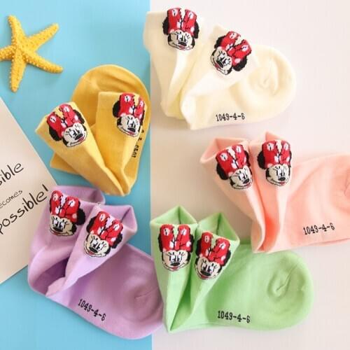 Disney childrens cartoon Minnie Mickey boy girl baby pure cotton short tube socks sports socks fashion student socks