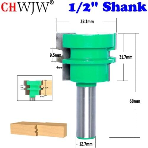 CHWJW 1/2" Shank Medium Reversible Glue Joint Router Bit Woodworking Chisel Cutter Tool 1-1/2 Inch Diameter, Carbide-Tipped