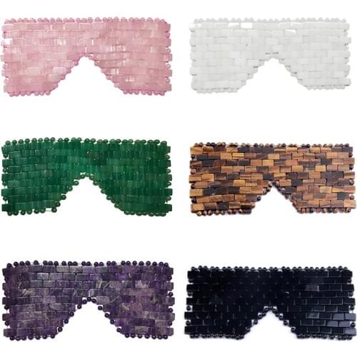 Natural Jade Eye Mask Rose Quartz Eye Mask Massager Sleep Mask Cold Therapy Jade Mask Eye Care Wrinkle Removal Massage Tool Set