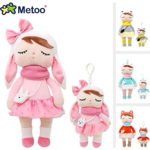 Metoo Forest Animals Plush & Stuffed Dolls Unicorn Angela Doll Rabbit Plush Toy Cute Fox Kids Soft Companion Boneca Decor Toys