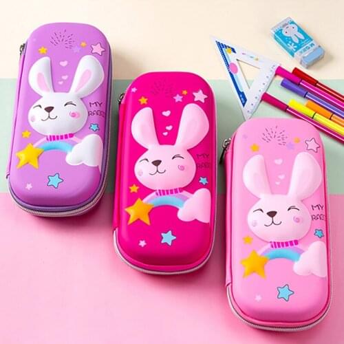3D Cute EVA Pencil Case Stationery Box Cartoon Animals Pencilcase For Children Kawaii Big Pen Bag Gift School Supplies Storage