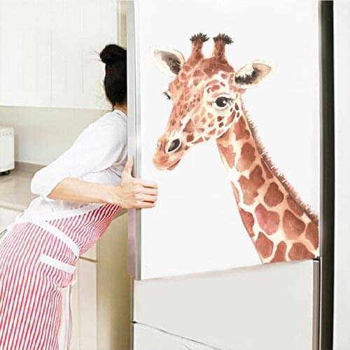 Cartoon Giraffe 3D Wall Vinyl Stickers Nursery Decor Kids Bedroom Decoration Home Art Mural Child Poster Animal Decals Wallpaper