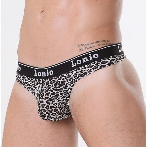 Men Panties Leopard Print Sexy Soft Thongs Gay Sexy Men Thongs G-strings Underwear Sexy Jockstraps Underwear