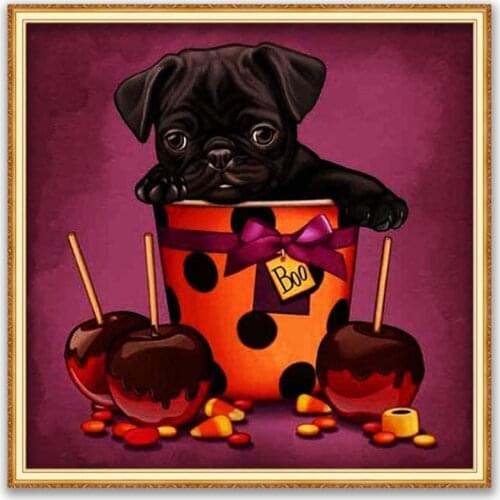 Animal Dog Terrier DIY Cross Stitch 11CT Embroidery Kits Craft Needlework Set Printed Canvas Cotton Thread Home Decoration Room