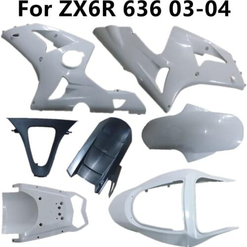 Bodywork Unpainted for ZX6R 2003-2004 Motorcycle 636 03-04 Pack Left and Right Cowling Fairing Components Plastic Parts