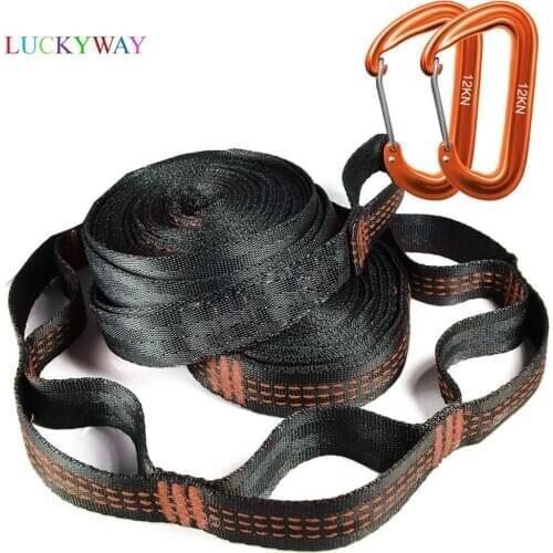 2PCS Adjustable Hammock Straps with Buckle Loops Outdoor Tree Hanging Yoga Hammock Strap Rope Belt hamaca