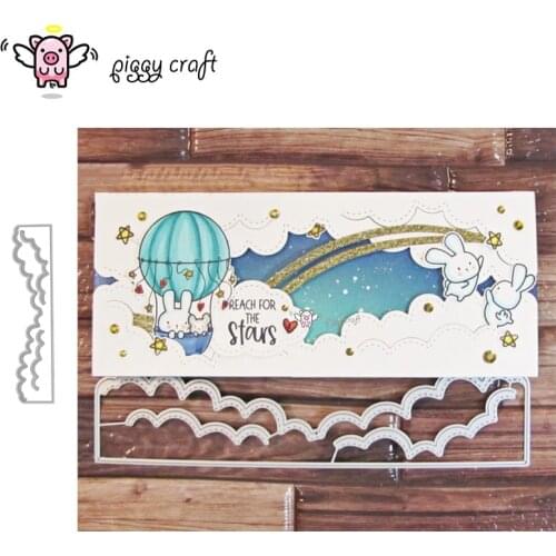 Piggy Craft metal cutting dies cut die mold Cloud border edge frame Scrapbook paper craft knife mould blade punch stencils dies