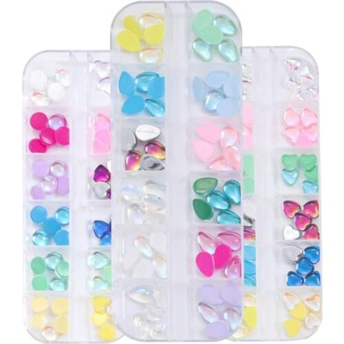 Swarovsky Nail Ornament Love Heart Rhinestone Jewelry Manicure Jewelry Peach Heart Style Colorful Laser Aurora Glass Drill Nail