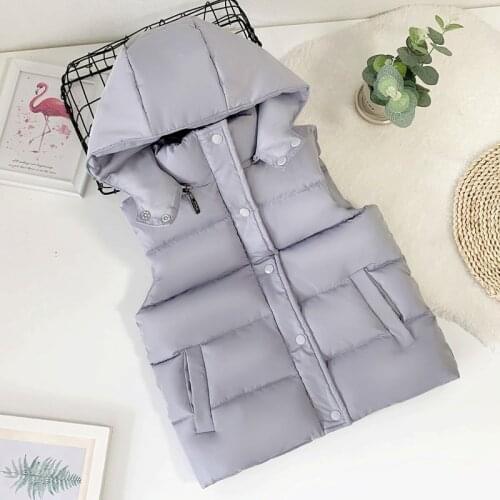Winter Cotton Warm Fashion Hooded Vest For Boys Girls Thickened Sleeveless Jacket For Children Waistcoat Coat Kids Clothes Tops