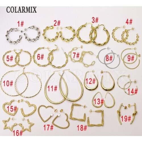 10 pairs Multi kinds Hoop earring mix shape hook earrings for women jewelry ACCESSORIES you can choose same price to mix 51071