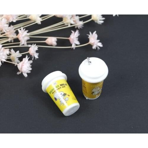 10pcs/lot Kawaii Coffee Cup Resin Cabochons Simulation Fake Food Charms For Necklace Keychain Pendant DIY Making Accessories
