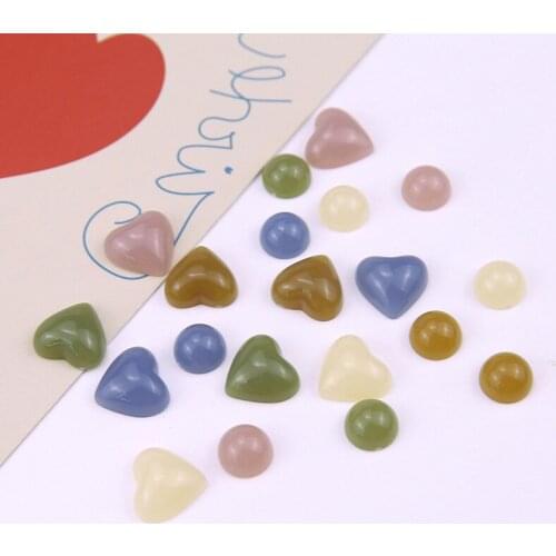 10pcs Retro Colorful Heart-shaped Statement Earring Half-pill Resinpatch Earrings for Women Korean Hair Jewelry Accessories