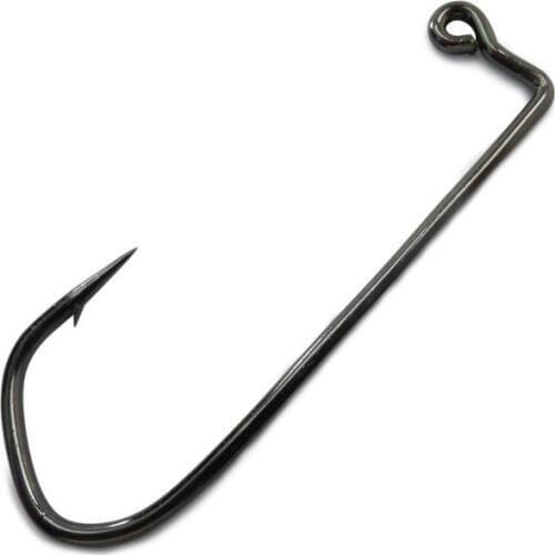 50pcs 7150 Jig Fishing Hooks Barbed Black Hook High Carbon Steel Barbarian 90 Degree Fishhook Size 1# to 10/0