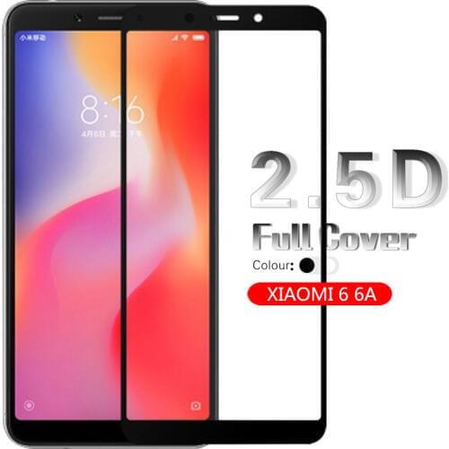Colorful Full Coverage Tempered Glass For Xiaomi Redmi 6 6A Screen Protector Film Glass Clear Front Cover Guard Sheild + Cloth