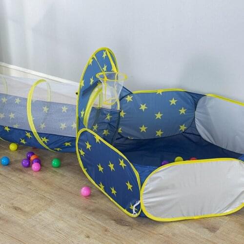 Childrens Tunnel Tent Space Capsule Starry Sky Yurt Baby Toys Ball Pool Play House Indoor Tent Shooting 3pcs Set