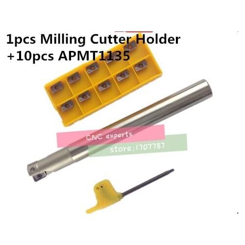 BAP300R C10 10 120 C12 12 120 C14 14 130 C16 16 150 C20 20 160+APMT1135 Indexable Milling Cutter Holder with Carbide CNC Insert