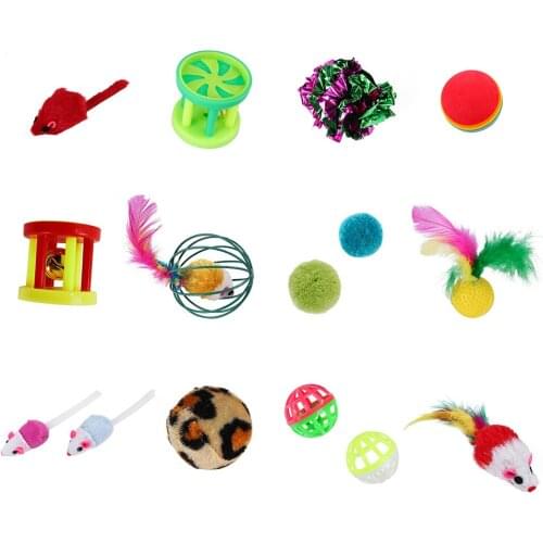 Pet Toy Ball Feather Cloth 24 Pcs Pack Toy Gift Parcel Cat Plaything Cat Toy Supplies Pet Plaything for Puppy Pet Kittens Cats
