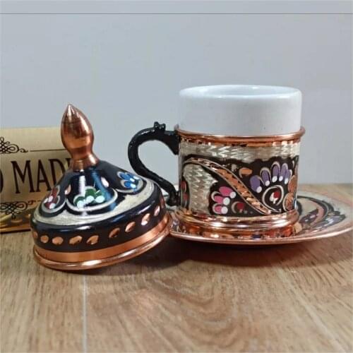 Hand made copper cofee cup espresso home decoration from turkey table decor