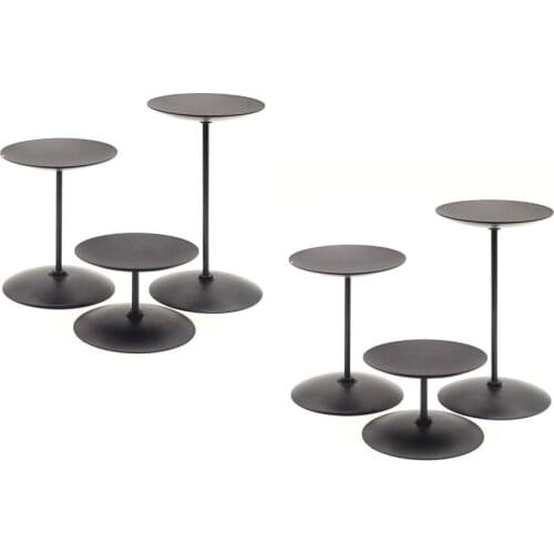 Pillar Metal Candelabra Plate Black Plated Candle Holders Candlestick Stand Christmas For Wedding Party Dinning Candleholders