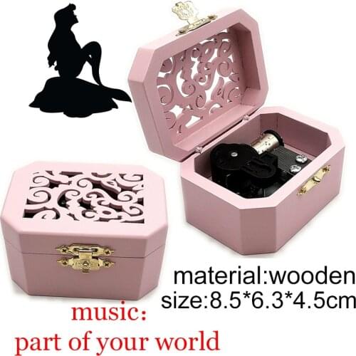 Beauty fish print Music Box wind up music part of your world Gift For girl wife Christmas Birthday Valentines day gift boxs