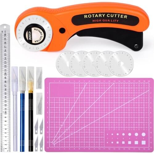 Nonvor Sewing Cutting Set Rotary Cutter Kit Ruler Carving knife Cutting Mat Fabric Leather Craft Cloth Quilting DIY Sewing Tools