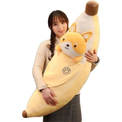 New Huggable Cute Soft Plush Fruits Toy Yellow Banana Plush Plants Toys Banana Pillows For Home Bed Baby Kids Birthday Gifts