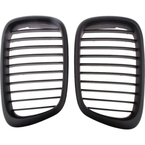 Pair of Black Kidney Front Grille Car Grille for 5 Series FOR BMW E39 1995-2003