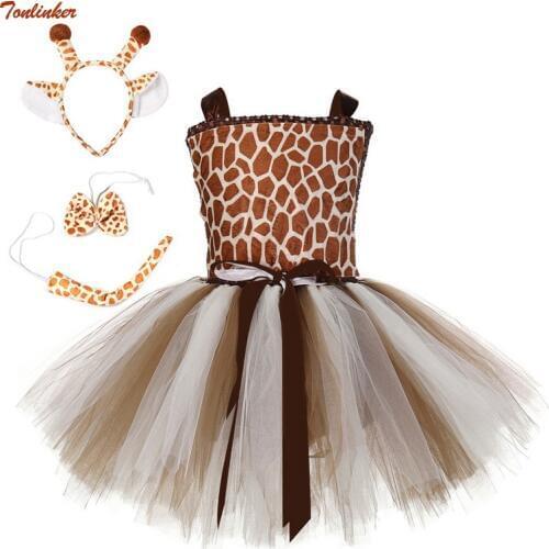 Deer Tutu Dress Baby Girls Dresses for Girl Halloween Costume Kids Elk Cosplay Christmas Party Dress With Headband Tie Tail Sets