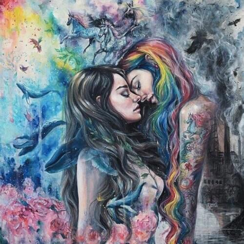 Full Square/round Diamond 5D DIY Diamond Painting Lesbian Embroidery Cross Stitch Rhinestone Mosaic Home Decor