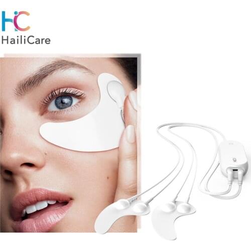 RF EMS Microcurrent Massage Eye Mask Eyes Care Mini Hydrogel Eye Patches Hot Reduce Wrinkles Dark Circles Eye Massager Device