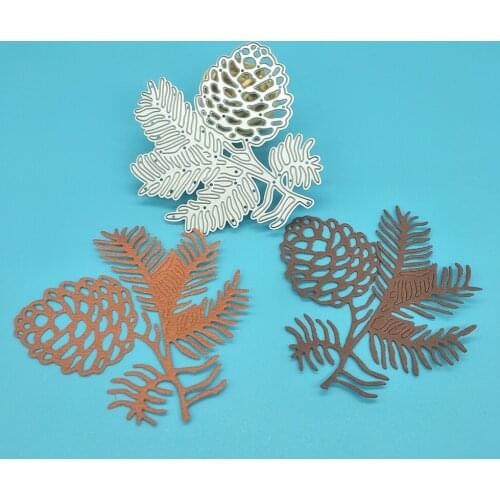 Pine branches, pine cones, pine leaves metal cutting molds for scrapbook photo album decoration DIY handmade art